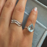 Jasmine Blue Pinky Ring (Silver)