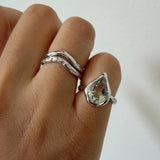 Jasmine Green Pinky Ring (Silver)