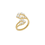 Double Layer Pearl Cocktail Ring