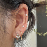 Jasmine Green Huggie Earrings