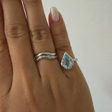 Jasmine Blue Pinky Ring (Silver)