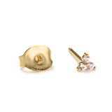 14K Solid Gold Mini Clover Stud