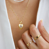 Fearless Garnet Heart Signet Ring