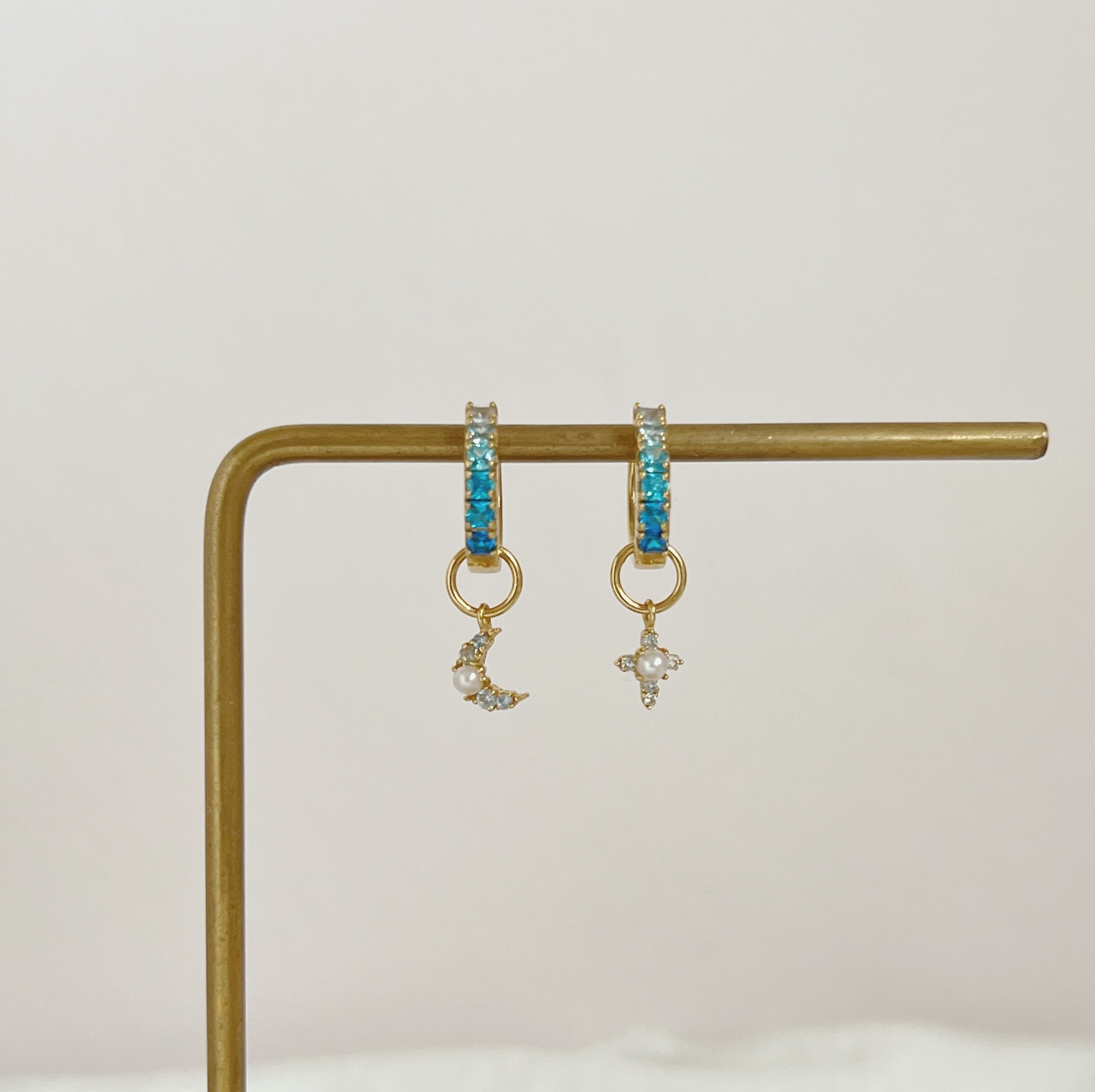 Celia London Blue Huggie Earrings