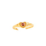 Fearless Garnet Heart Signet Ring