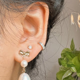 Bow Pearl Drop Earrings